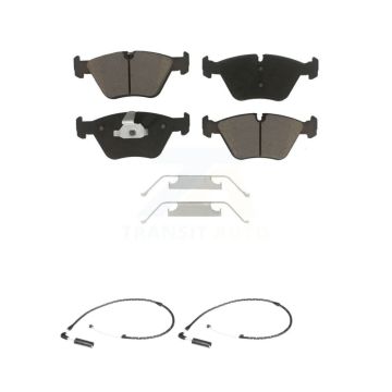 Front Ceramic Disc Brake Pads And Wear Sensor Pairs Kit For 2004-2010 BMW X3 KCW-100750
