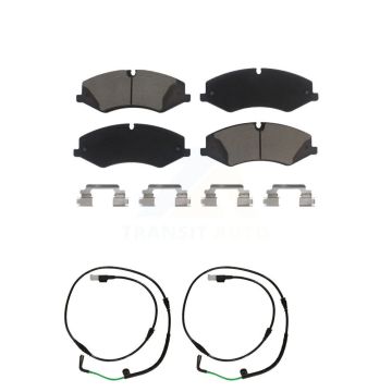 Front Ceramic Disc Brake Pads And Wear Sensor Pairs Kit For Land Rover LR4 KCW-100762