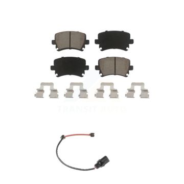Rear Ceramic Disc Brake Pads And Wear Sensors Kit For 2011 Audi A6 KCW-100776
