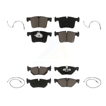 Front Rear Ceramic Disc Brake Pads And Wear Sensors Kit For 2012 BMW 320i 2.0L KCW-101028