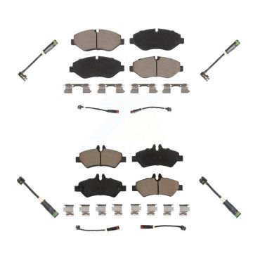 Front Rear Ceramic Disc Brake Pads & Extra Wear Sensor Kit For Freightliner Sprinter 2500 KCW-101032