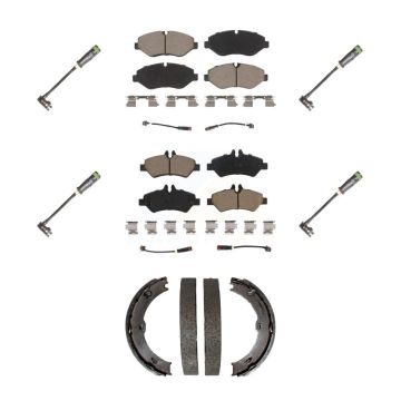 Front Rear Ceramic Brake Pad & Extra Wear Sensor Kit (7Pc) For Freightliner Sprinter 2500 KCW-101047