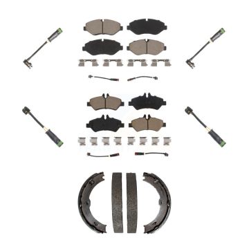 Front Rear Ceramic Brake Pad & Extra Wear Sensor Kit (7Pc) For Freightliner Sprinter 2500 KCW-101048