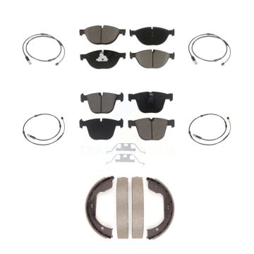Front Rear Ceramic Disc Brake Pads And Wear Sensors Kit (7Pc) For BMW 535i GT xDrive 550i KCW-101055