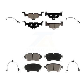 Front Rear Ceramic Disc Brake Pads And Wear Sensors Kit For Audi A6 Quattro 2.0L KCW-101073