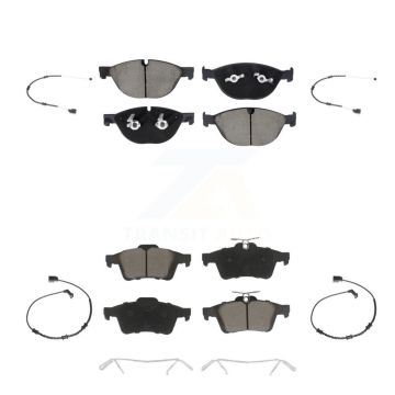 Front Rear Ceramic Brake Pad Wear Sensor Kit For 2014 Jaguar XJ L Portfolio with RWD 5.0L KCW-101092