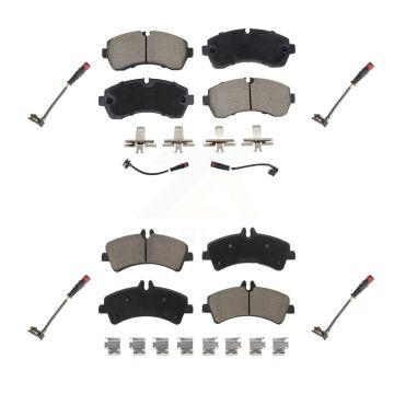 Front Rear Ceramic Disc Brake Pad Extra Wear Sensor Kit For 2009 Dodge Sprinter 3500 3.0L KCW-101099