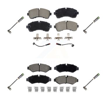 Front Rear Ceramic Brake Pads & Extra Wear Sensor Kit For Freightliner Sprinter 2500 3500 KCW-101111