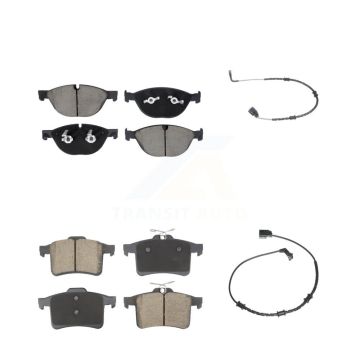 Front Rear Ceramic Disc Brake Pads And Wear Sensor Kit For Jaguar XF XJ XFR XKR XJR XFR-S KCW-101117