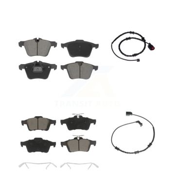 Front Rear Ceramic Brake Pad Wear Sensor Kit For Jaguar XJ Base L Portfolio with AWD 3.0L KCW-101120