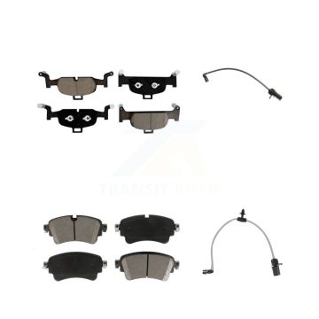 Front Rear Ceramic Disc Brake Pads And Wear Sensors Kit For Audi A6 Quattro 2.0L KCW-101143