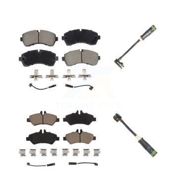 Front Rear Ceramic Disc Brake Pad & Extra Wear Sensor Kit For Mercedes-Benz Sprinter 3500 KCW-101146