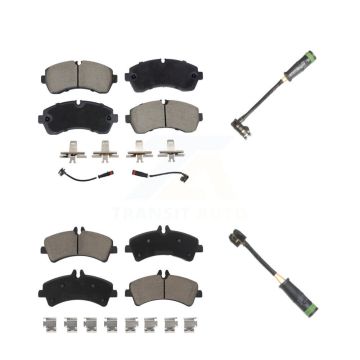 Front Rear Ceramic Brake Pad Extra Wear Sensor Kit For Mercedes-Benz Sprinter 3500 3500XD KCW-101148