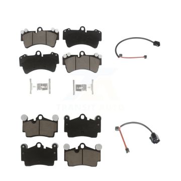 Front Rear Ceramic Disc Brake Pads And Wear Sensors Kit For Audi Q7 Porsche Cayenne KCW-101157