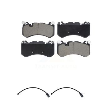 Front Ceramic Disc Brake Pads And Wear Sensor Pairs Kit For Audi RS7 With Cast Iron KCW-101165