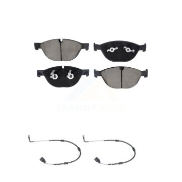 Front Ceramic Brake Pad & Wear Sensor Pair Kit For Jaguar XF XJ XKR XFR F-Type XJR XJR575 KCW-101168
