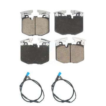 Front Ceramic Brake Pad And Wear Sensor Pair Kit For BMW X3 X4 With Blue Painted Calipers KCW-101176