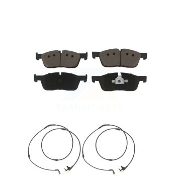 Front Ceramic Brake Pad And Wear Sensor Pair Kit For Jaguar F-Pace Land Rover Range Velar KCW-101186