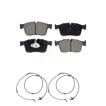 Front Ceramic Brake Pad And Wear Sensor Pair Kit For Jaguar F-Pace Land Rover Range Velar KCW-101187