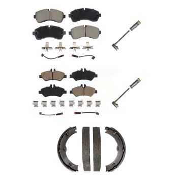 Front Rear Ceramic Brake Pad & Extra Wear Sensor Kit (5Pc) For Freightliner Sprinter 3500 KCW-101271