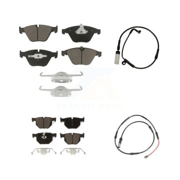 Front Rear Ceramic Disc Brake Pads And Wear Sensor Kit For 2009-2010 BMW 528i xDrive 3.0L KCW-101276