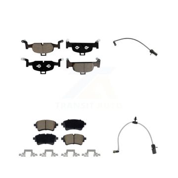 Front Rear Ceramic Disc Brake Pads And Wear Sensors Kit For Audi A6 Quattro 2.0L KCW-101282