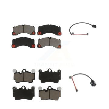 Front Rear Ceramic Disc Brake Pads And Wear Sensors Kit For Porsche Cayenne KCW-101292