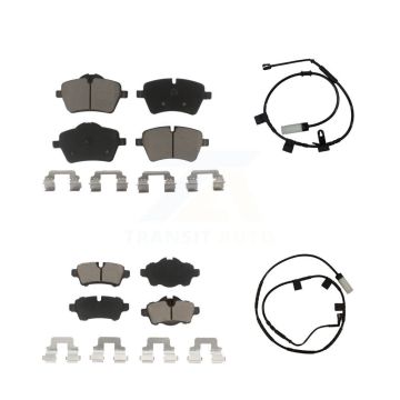 Front Rear Ceramic Disc Brake Pads And Wear Sensors Kit For Mini Cooper KCW-101296