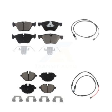 Front Rear Ceramic Disc Brake Pads And Wear Sensors Kit For BMW 528i KCW-101305