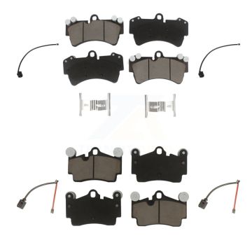 Front Rear Ceramic Brake Pad And Wear Sensor Kit For Audi Q7 with Composite KCW-101315