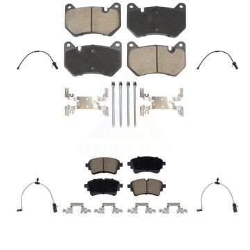 Front Rear Ceramic Disc Brake Pads And Wear Sensors Kit For 2021 Audi Q5 2.0L KCW-101325