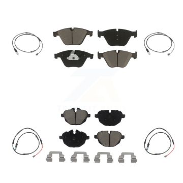 Front Rear Ceramic Disc Brake Pads And Wear Sensors Kit For 2014-2016 BMW 528i 535d KCW-101331
