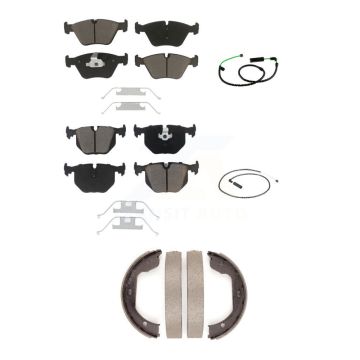 Front Rear Ceramic Disc Brake Pads And Wear Sensors Kit (5Pc) For BMW X3 3.0L KCW-101341