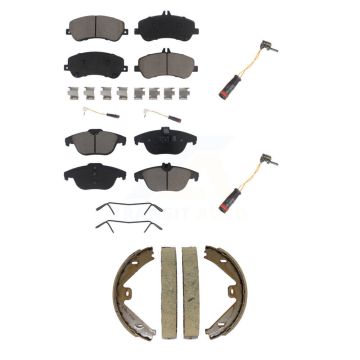 Front Rear Ceramic Brake Pads Extra Wear Sensor Kit (5Pc) For Mercedes-Benz GLK350 GLK250 KCW-101348