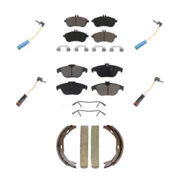 Front Rear Ceramic Disc Brake Pads Wear Sensor Kit (7Pc) For 2012 Mercedes-Benz C250 1.8L KCW-101363
