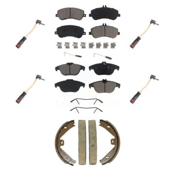 Front Rear Ceramic Brake Pads Extra Wear Sensor Kit (7Pc) For Mercedes-Benz GLK350 GLK250 KCW-101364