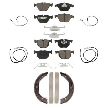 Front Rear Ceramic Brake Pads & Wear Sensor Kit (7Pc) For 2013 BMW X1 xDrive35i with 3.0L KCW-101366