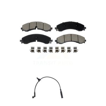 Rear Ceramic Brake Pads & Wear Sensor Kit For GMC Chevrolet Sierra 2500 HD Silverado 3500 KCW-101408