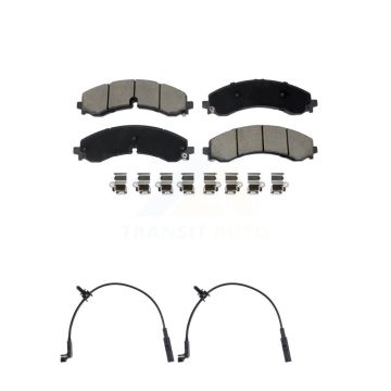 Rear Ceramic Brake Pads & Wear Sensor Kit For GMC Chevrolet Sierra 2500 HD Silverado 3500 KCW-101422
