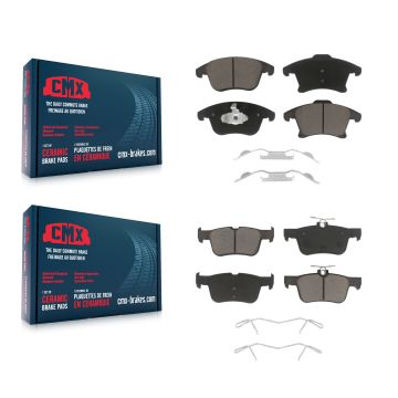 Front Rear Ceramic Brake Pads Kit For Ford Fusion Lincoln MKZ Police Responder Hybrid SSV KCX-100068