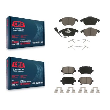 Front Rear Ceramic Brake Pad Kit For Volkswagen Jetta Rabbit Passat Audi CC GTI Eos TT A3 KCX-100167