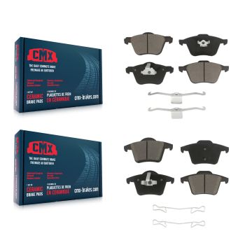 Front Rear Ceramic Brake Pad Kit For 2003-2014 Volvo XC90 With 316mm Diameter Rotor KCX-100213