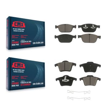 Front Rear Ceramic Brake Pad Kit For 2003-2014 Volvo XC90 With 328mm Diameter Rotor KCX-100214