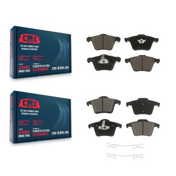 Front Rear Ceramic Brake Pad Kit For 2003-2014 Volvo XC90 With 336mm Diameter Rotor KCX-100215