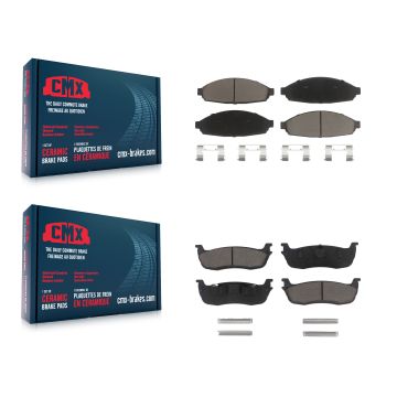 Front Rear Ceramic Brake Pads Kit For 2003-2010 Lincoln Town Car Limousine KCX-100404