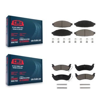 Front Rear Ceramic Brake Pads Kit For Ford Crown Victoria Lincoln Town Car Mercury Grand KCX-100405