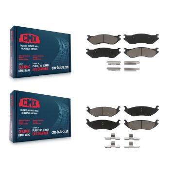 Front Rear Ceramic Brake Pads Kit For Dodge Ram 1500 Durango Van KCX-100519