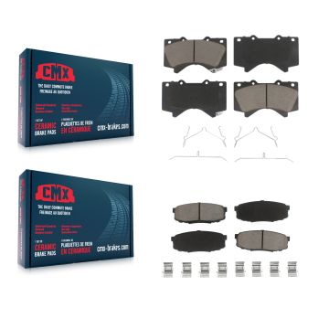 Front Rear Ceramic Brake Pads Kit For Toyota Tundra Sequoia Lexus LX570 Land Cruiser KCX-100526
