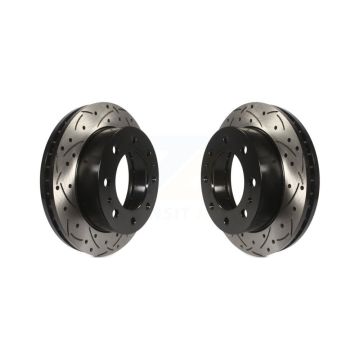 Front Drilled Slot Brake Rotor Pair For GMC Chevrolet Sierra 2500 HD Silverado Savana 3500 KD-100001