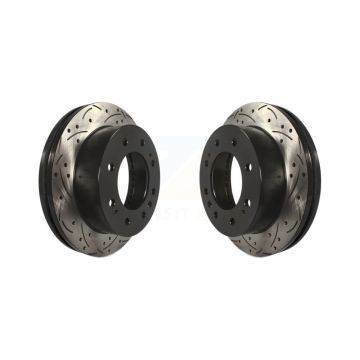 Front Drill Slot Brake Rotor Pair For GMC Chevrolet Sierra 2500 HD Silverado 3500 Suburban KD-100007